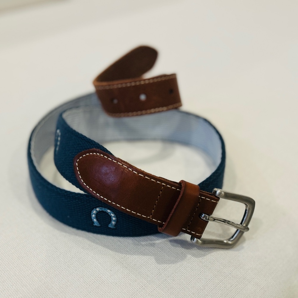 Vineyard Vines Kentucky Derby 148 Navy Horseshoe Belt size 38